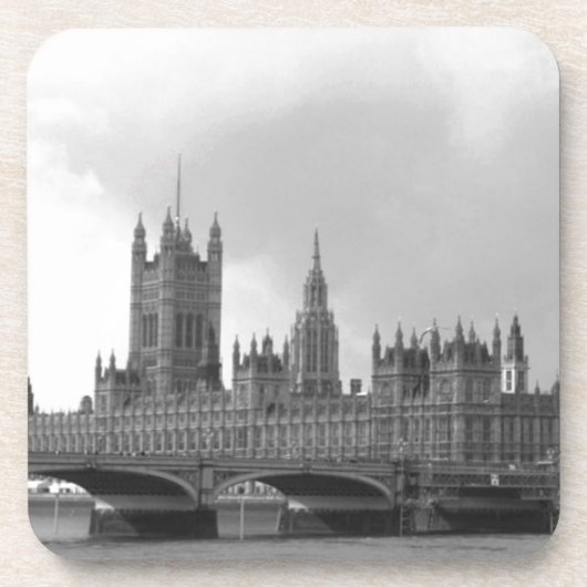 Zwart wit paleis van Westminster Bier Onderzetter (Voorkant)