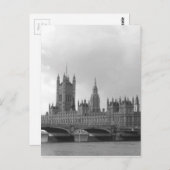 Zwart-wit paleis van Westminster Briefkaart (Voorkant / Achterkant)