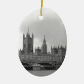 Zwart wit paleis van Westminster Keramisch Ornament (Voorkant)