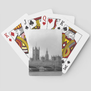 Zwart wit paleis van Westminster Pokerkaarten
