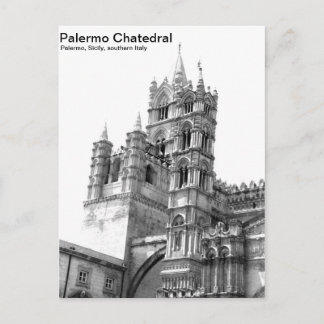 Zwart-wit Palermo Chatedraal Briefkaart