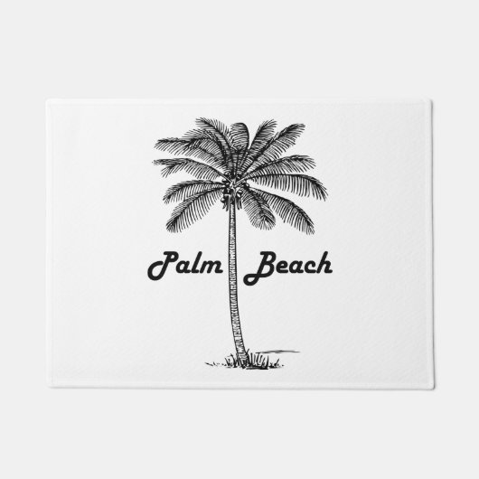 Zwart-wit Palm Beach Florida & Palm design Deurmat (Voorkant)