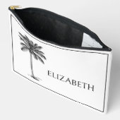 Zwart-wit Palm Palmetto Tree Gepersonaliseerd Etui (Open)