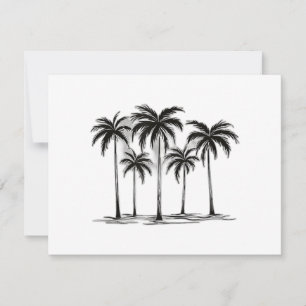 Zwart & Wit Palm Trees Graphic T-Shirt voor Heren