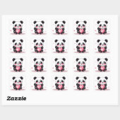 zwart-wit Panda Clipart Vierkante Sticker (Vel)
