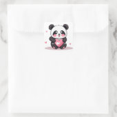 zwart-wit Panda Clipart Vierkante Sticker (Tas)