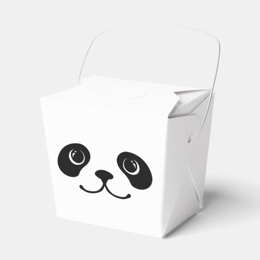 Zwart-wit Panda Cute Animal Face Design Bedankdoosjes (Voorkant Zijde)