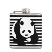 Zwart-wit Panda en Stripes Heupfles (Voorkant)