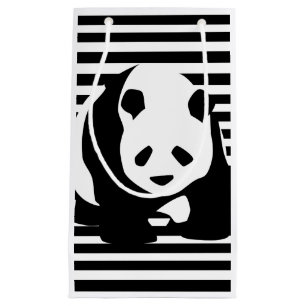 Zwart-wit Panda en Stripes Klein Cadeauzakje