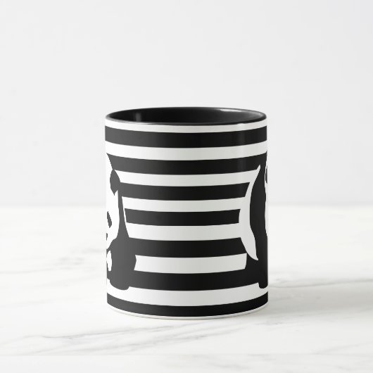 Zwart-wit Panda en Stripes Mok (Midden)