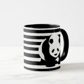 Zwart-wit Panda en Stripes Mok (Voorkant rechts)