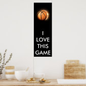 Zwart-wit panoramisch Basketball-Poster Poster (Keuken)