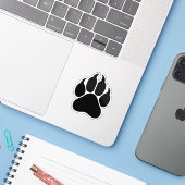 Zwart-wit panter poot stickers (Laptop met iPhone)