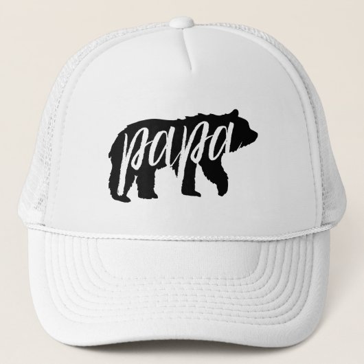Zwart-wit papa Beer Trucker Pet (Voorkant)