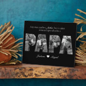 Zwart & Wit Papa Fotocollage Keepsake Fotoplaat (Zijkant)