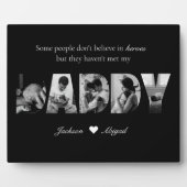 Zwart & Wit Papa Fotocollage Keepsake Gift Fotoplaat (Voorkant)