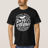 Zwart Wit Papa Gepersonaliseerde BBQ Grillfather T-shirt (Voorkant)