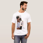 Zwart-wit papier bruiloft Jubileum T-shirt (Voorkant volledig)