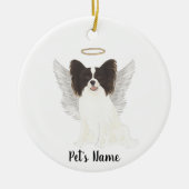 Zwart & Wit Papillon Sympathie Herdenking Keramisch Ornament (Voorkant)