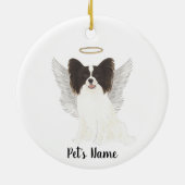 Zwart & Wit Papillon Sympathie Herdenking Keramisch Ornament (Achterkant)
