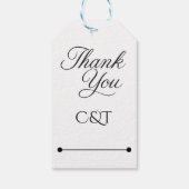 Zwart & Wit Parel Champagne Glazen bruiloft Cadeaulabel (Achterkant)