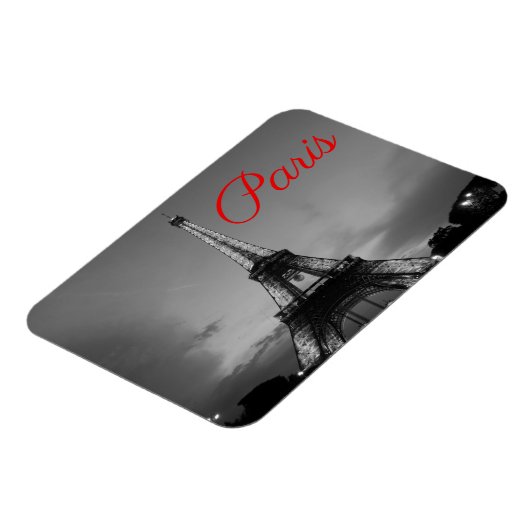 Zwart Wit Parijs City Night Eiffeltoren Europees Magneet (Linkerzijde)