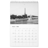 Zwart-wit Parijs Home Decor Kalender (Mar 2026)