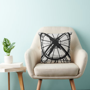 Zwart-wit Parijs thema Home Decor met Quote Kussen