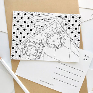 Zwart-wit Paris Bistro Briefkaart