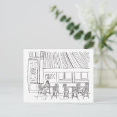 Zwart-wit Paris Cafe Briefkaart (Staand voorkant)