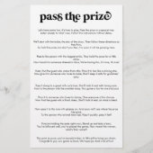Zwart-wit Pass de prijs Vrijgezellenfeest spel (Voorkant)