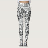 Zwart-wit patchwork dierprint leggings (Voorkant)