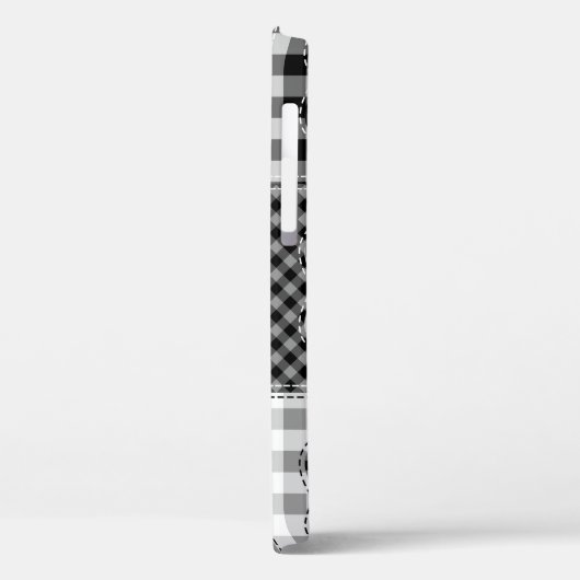 Zwart wit patchwork harten naadloos. Case-Mate iPhone case (Achterkant / Links)