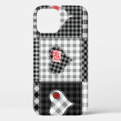 Zwart wit patchwork harten naadloos. Case-Mate iPhone case (Achterkant)