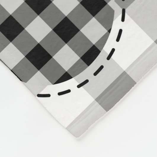 Zwart wit patchwork harten naadloos. fleece deken (Hoek)