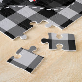 Zwart wit patchwork harten naadloos. legpuzzel (Zijkant)