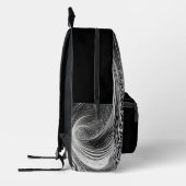 Zwart Wit Patroon Abstracte Curven Gepersonaliseer Bedrukte Rugzak (Links)