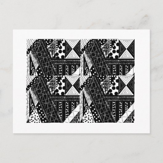 zwart-wit patroon briefkaart (Voorkant)