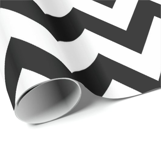 Zwart wit patroon Chevron inpakpapier (Rol Hoek)