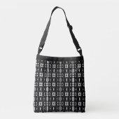 Zwart wit patroon crossbody tas (Achterkant)