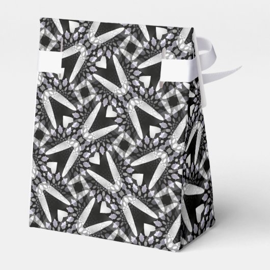 Zwart + Wit Patroon Favor Box | Moderne Tribal Bedankdoosjes (Achterkant)