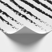 Zwart wit patroon gestript cadeaupapier (Hoek)