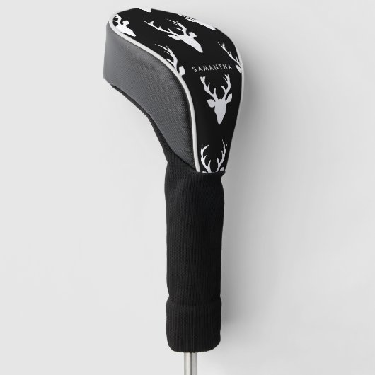 Zwart-wit patroon golfheadcover (Schuin)