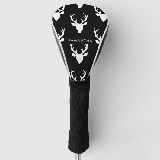 Zwart-wit patroon golfheadcover (Voorkant)
