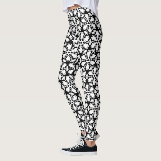 Zwart-wit patroon leggings (Links)