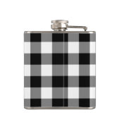 Zwart-wit patroon met monogram heupfles (Achterkant)