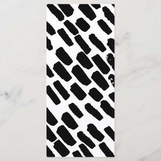 Zwart-wit Patroon Modern Script Wedding Menu (Achterkant)