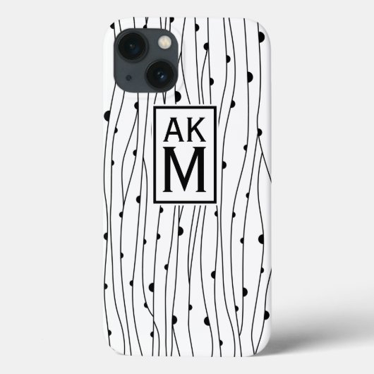 Zwart-wit patroon Monogram iPad Mini Case (Achterkant)