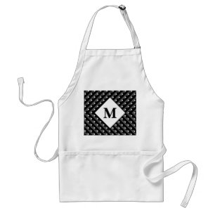 Zwart-wit patroon Monogram Standaard Schort