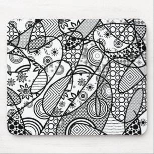 Zwart & Wit Patroon Patchwork 01 Muismat